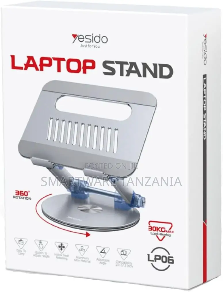 Yesido Laptop Stand With 360-Degree Rotation Aluminum Alloy, 30kg Load