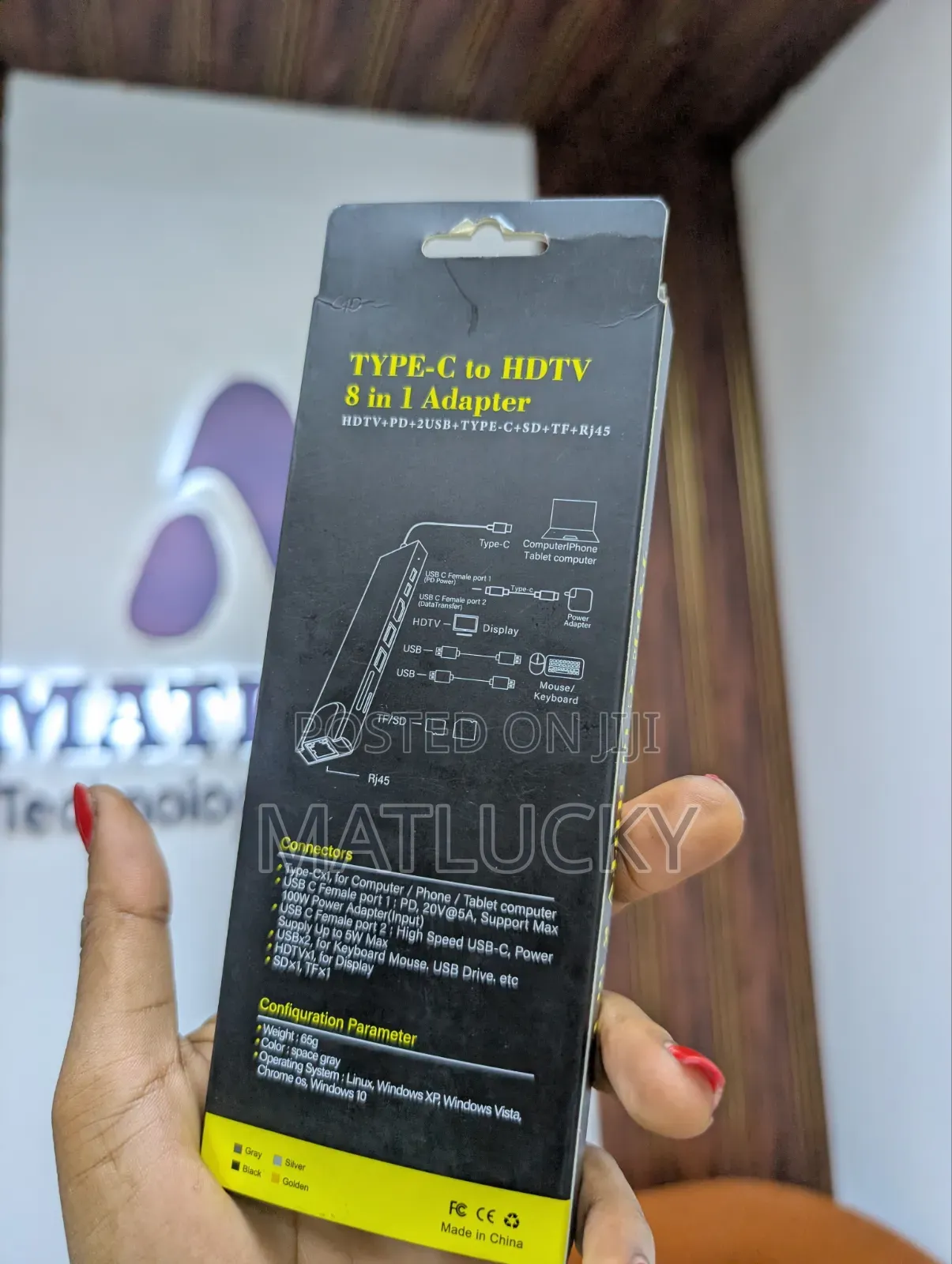 Type C to HDTV 8 in 1 Adapter