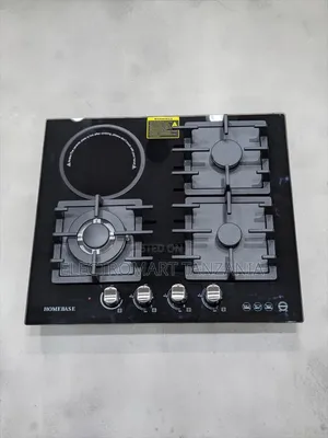 HomeBase 60cm Built-in Gas Hob 3 Gas + 1 Electric Glass Top
