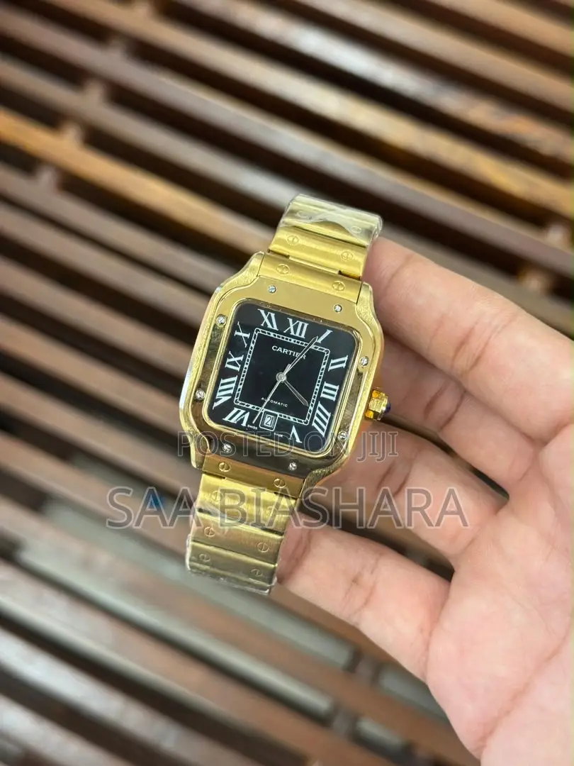 Cartier Santos Large Model Original Quality Gold and Black