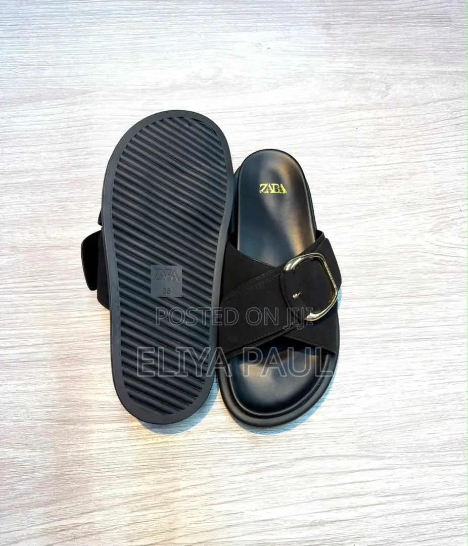Zara Cross Buckle Slides