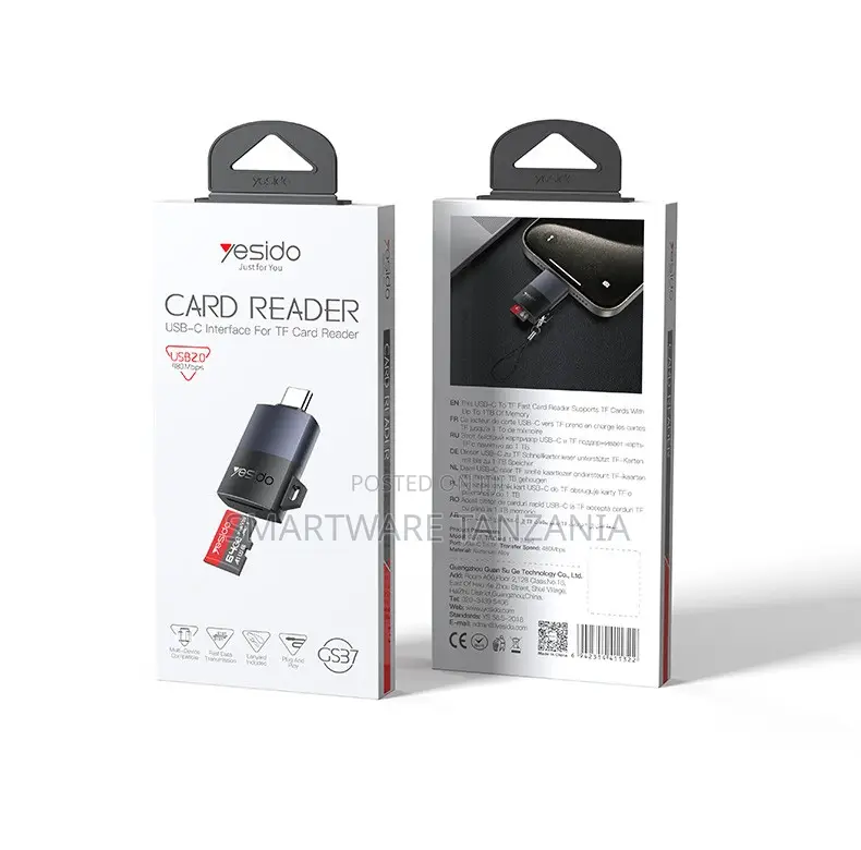 Yesido USB-C Card Reader for TF Cards, Supports Up to 1TB Storage