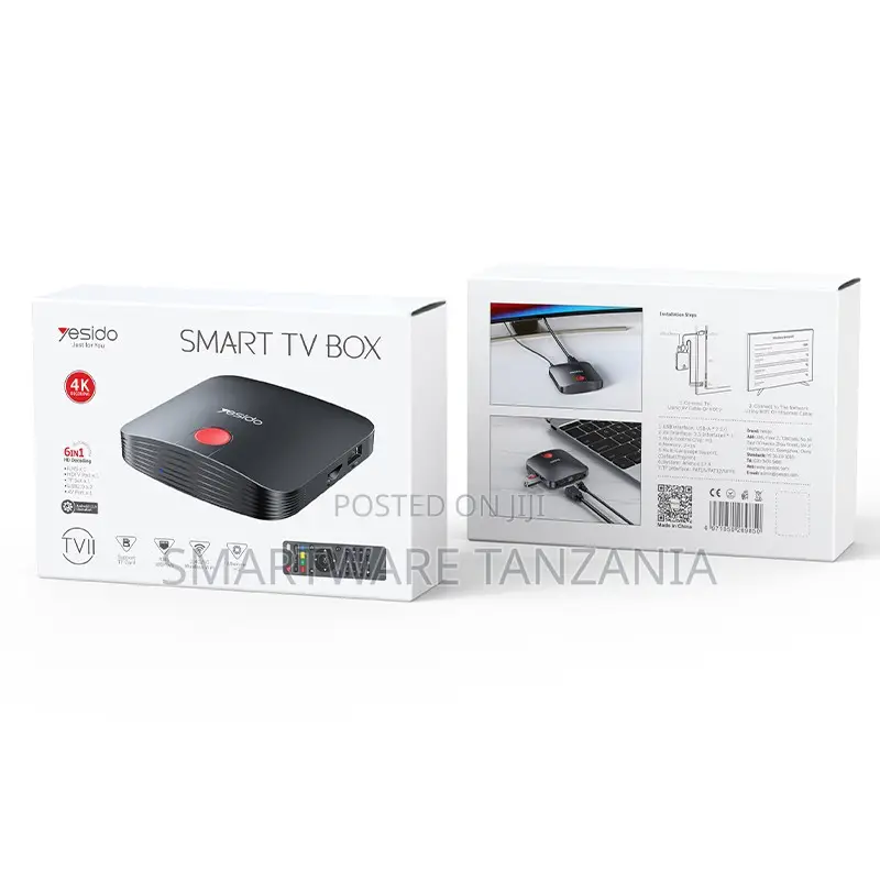 Yesido Smart TV Box Streaming Media Player With 6-in-1 Connectivity