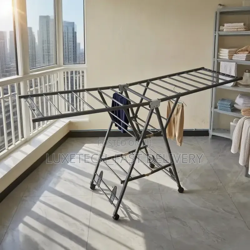 Foldable Gullwing Clothes Drying Rack - Space-Saving Laundry Organizer