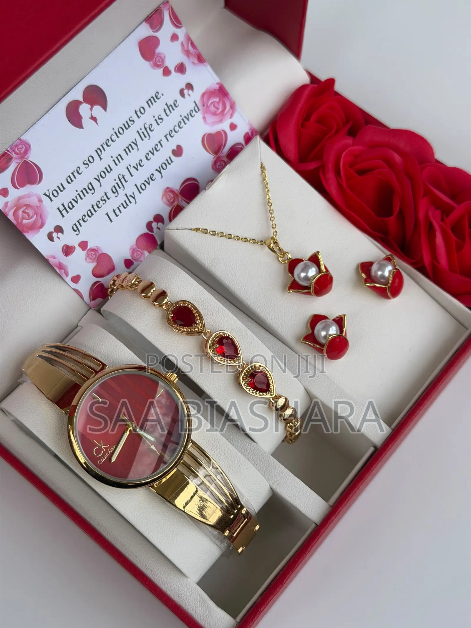 Calvin Klein Gold and Red Ladies Set for Girlfriends Day Gift