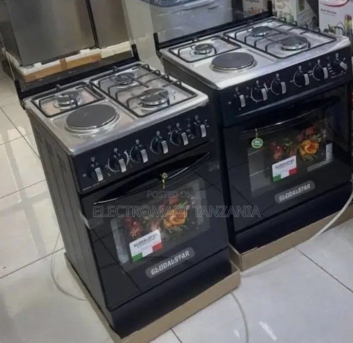Globalstar 60x60 Gas Cooker 3 Gas + 1 Electric Oven Black