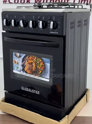 Globalstar 60x60 Gas Cooker 3 Gas + 1 Electric Oven Black
