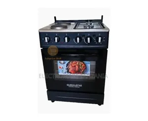 Globalstar 60x60 Gas Cooker 3 Gas + 1 Electric Oven Black