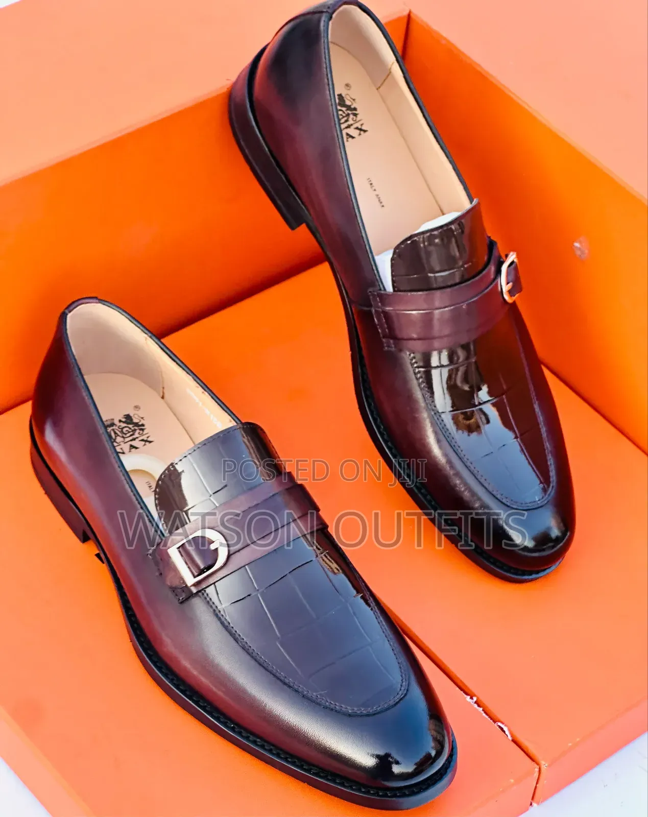 2 Colours Anax Brand Men's Leather Shoes Leather Materials Completely