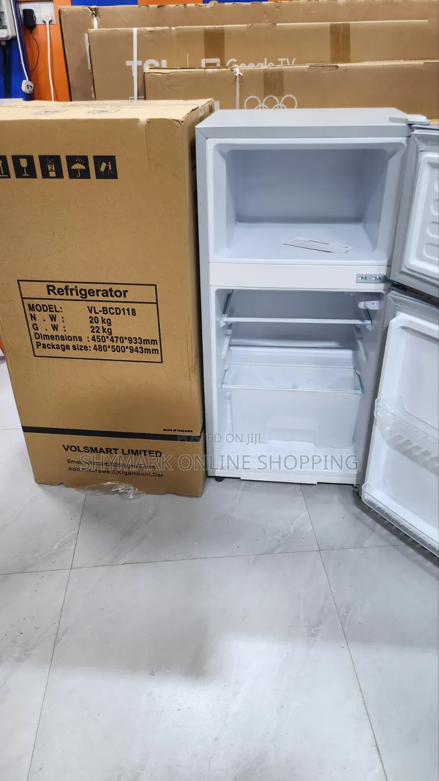 Volsmart Fridge Double Door 118L