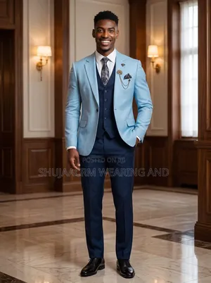 Sky Blue Classical Mens Suit