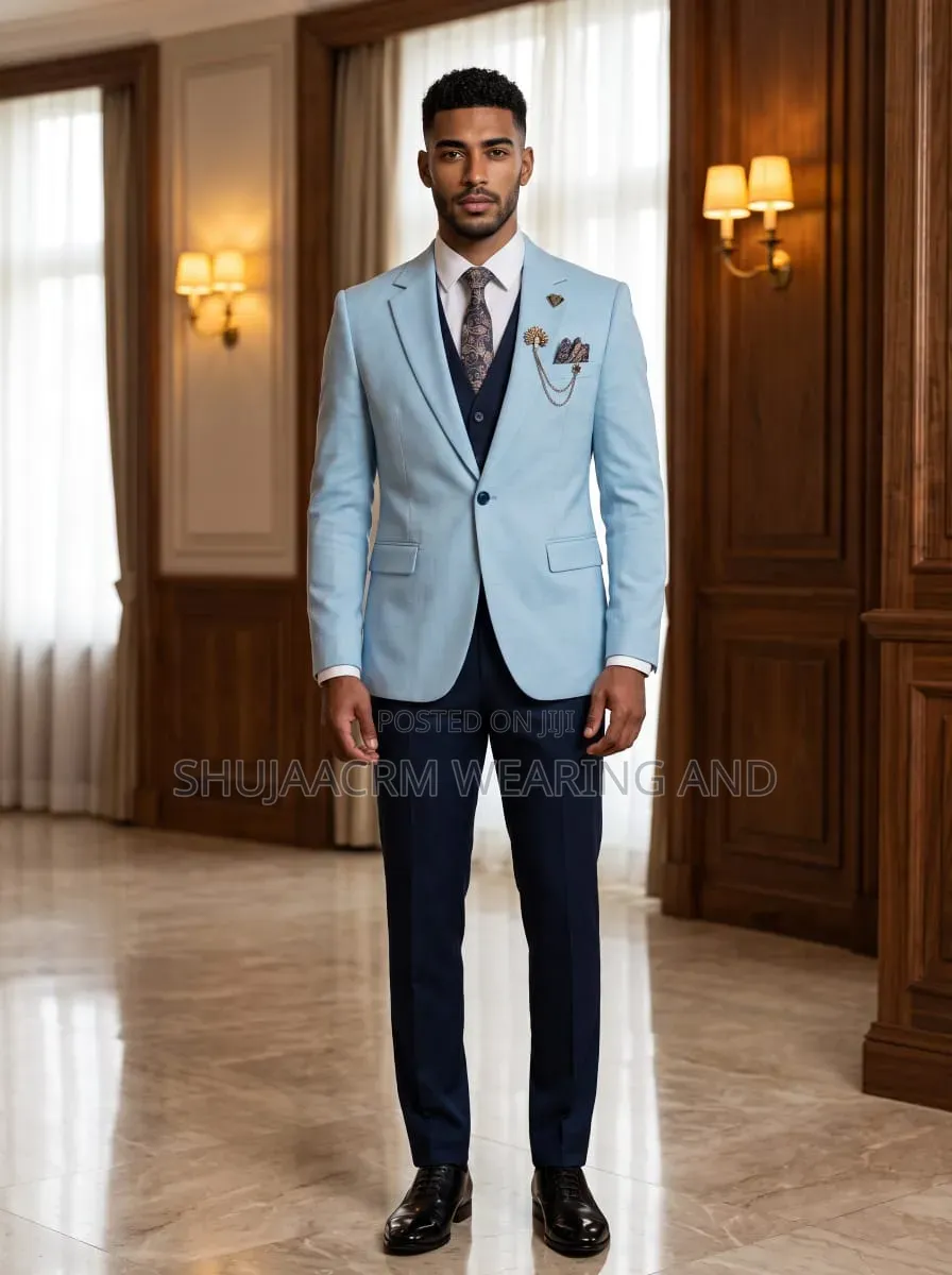 Sky Blue Classical Mens Suit