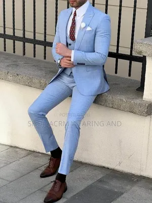Sky Blue Royality Suit| Suti Za Kiume