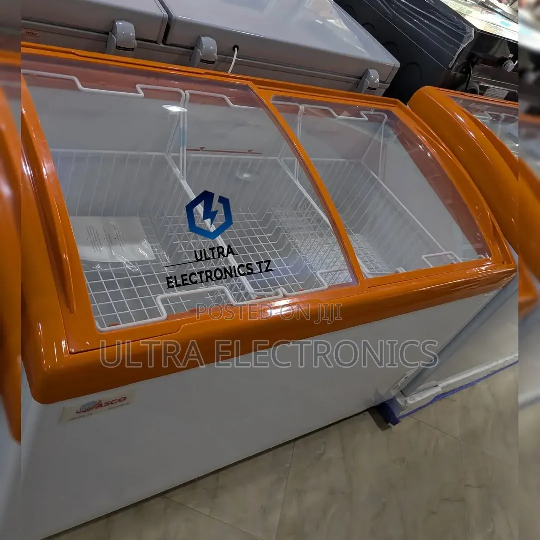ORIGINAL ASCO POWERFUL Showcase Freezer/ Glass Top Freezer With 297 L