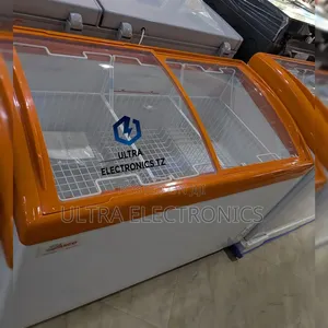 ORIGINAL ASCO POWERFUL Showcase Freezer/ Glass Top Freezer With 297 L