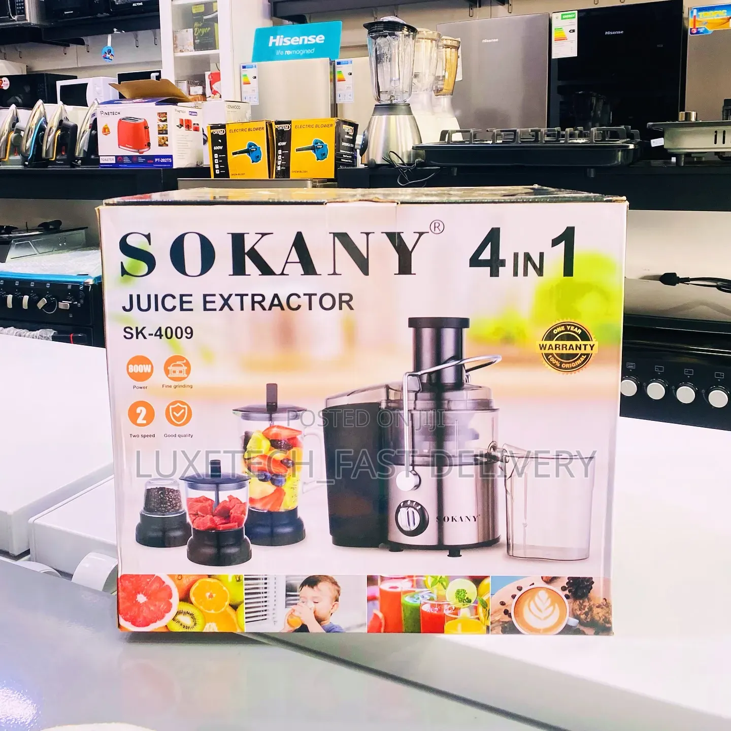 Sokany 4-in-1 Electric Juice Extractor (Centrifugal Juicer)