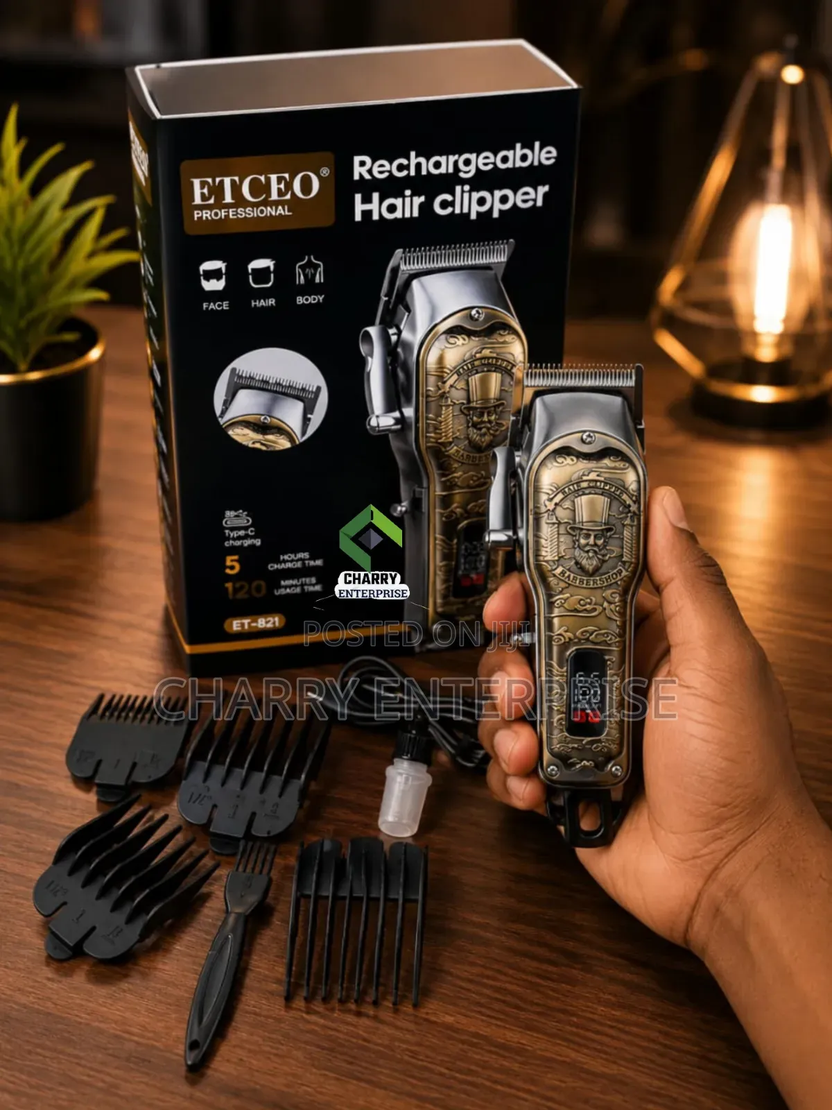 ETCEO Professional Rechargeable Hair Clipper Set,