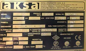 Generator Aksa 150kva
