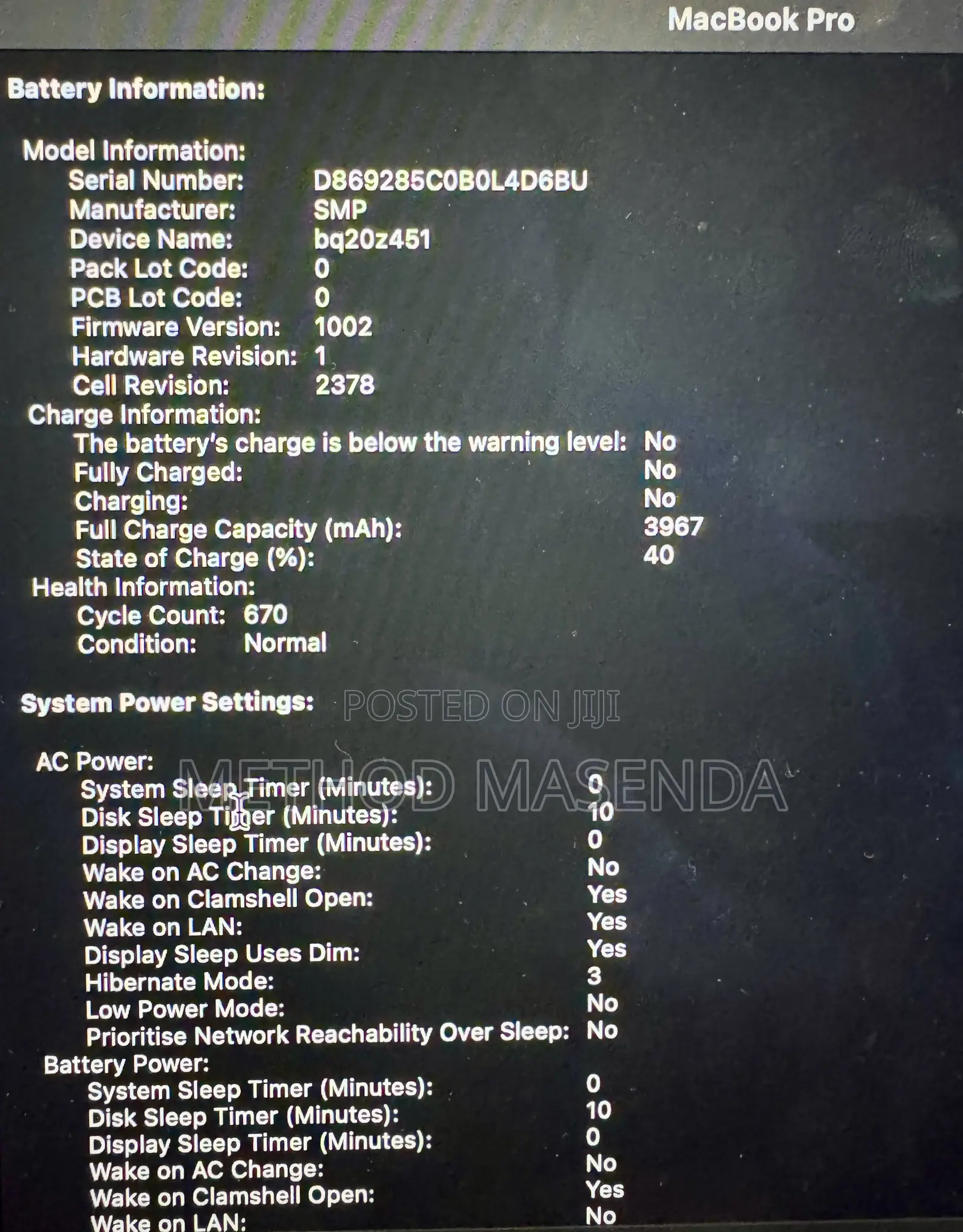 Laptop Apple MacBook Pro 2019 8GB Intel Core i5 SSD 256GB