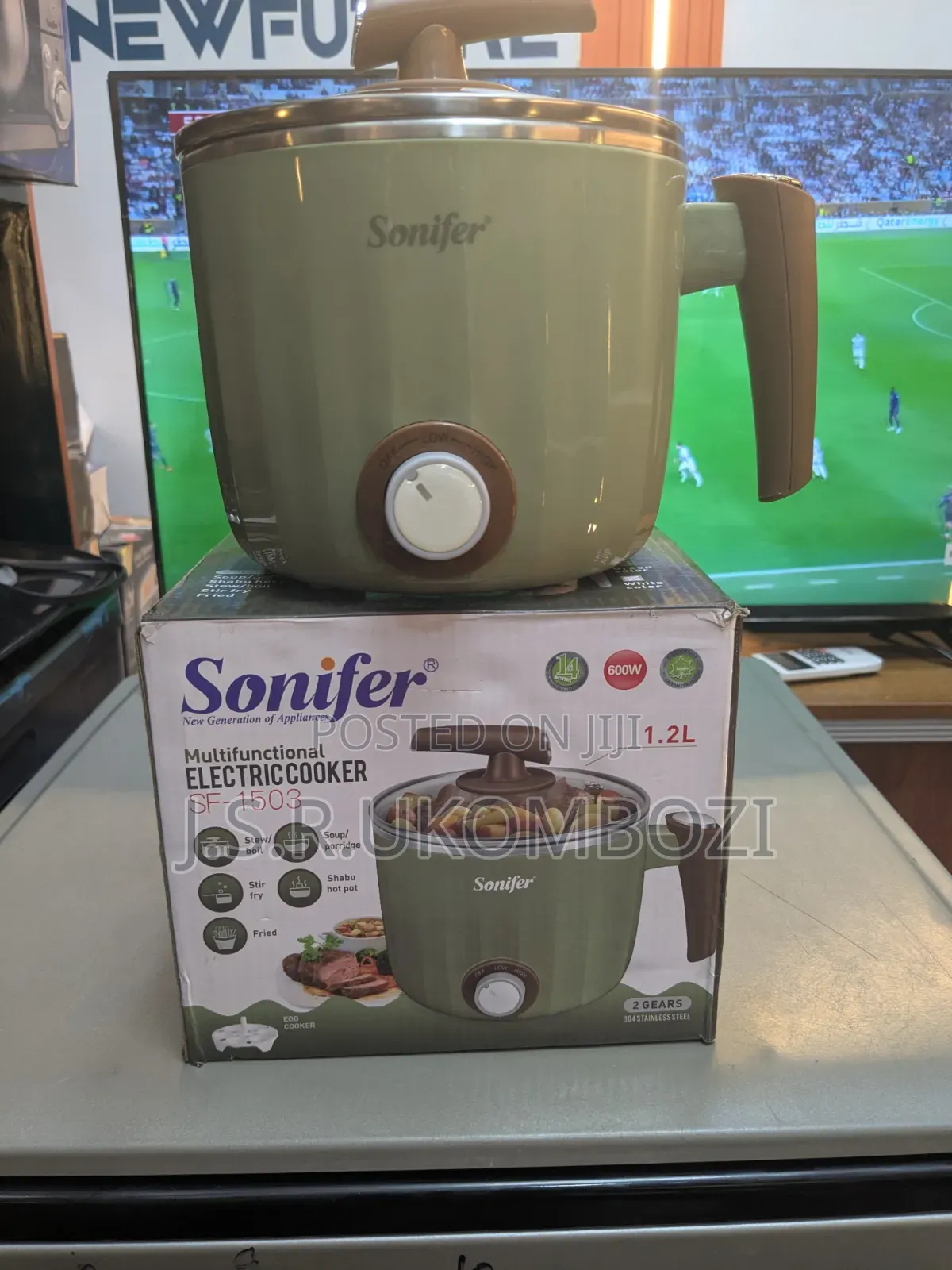 Sonifer Mini Electric Cooker 1.2L, 220V, 600W Stainless Steel