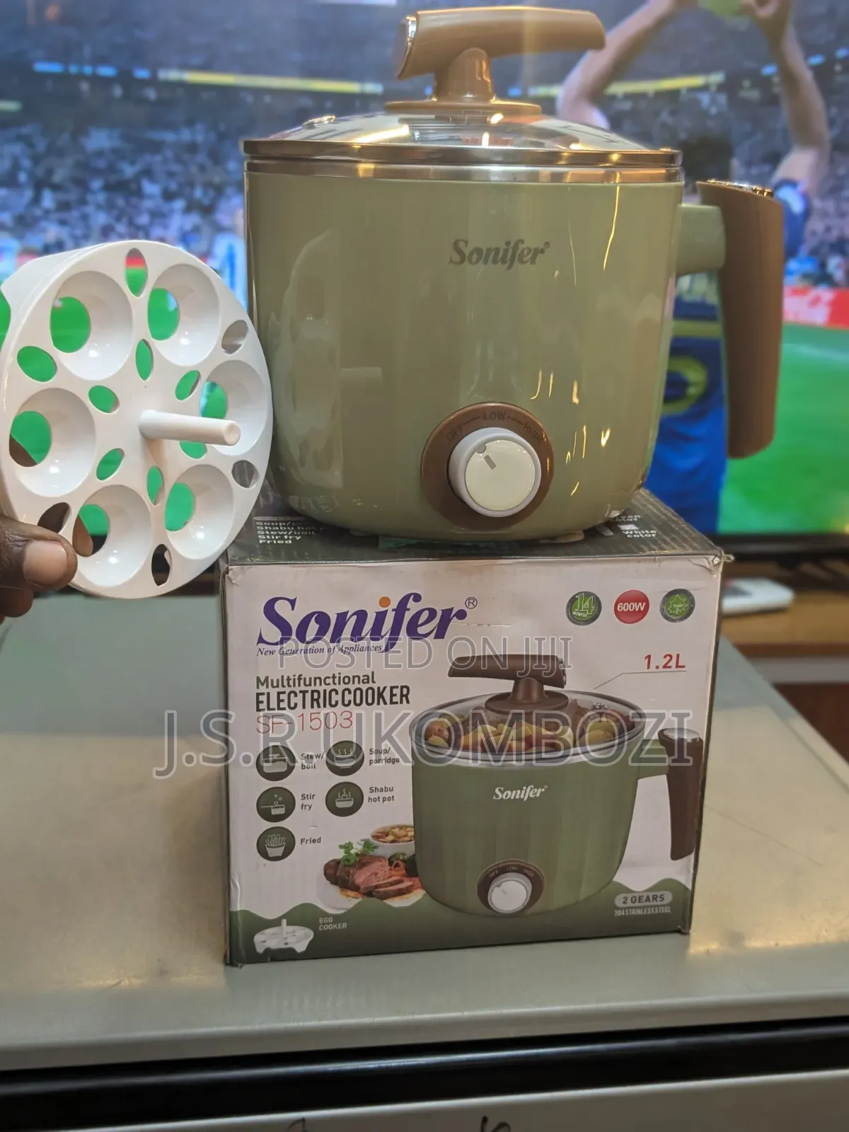Sonifer Mini Electric Cooker 1.2L, 220V, 600W Stainless Steel