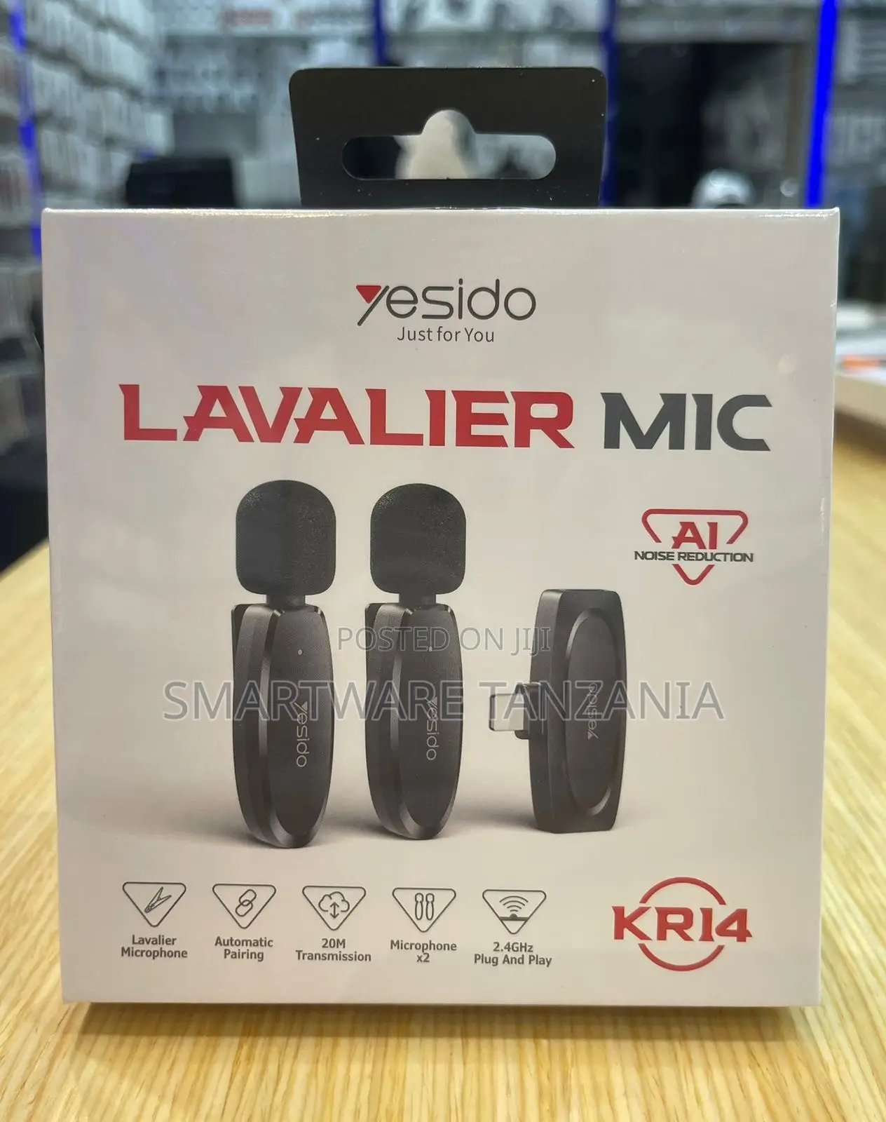 Yesido KRI4 Wireless Lavalier Microphone Set, 20M Range, Dual Mic