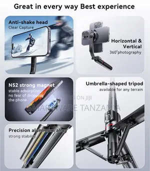 Yesido Selfie Stick Adjustable Tripod With N52 Magnet, Aluminum, 105cm