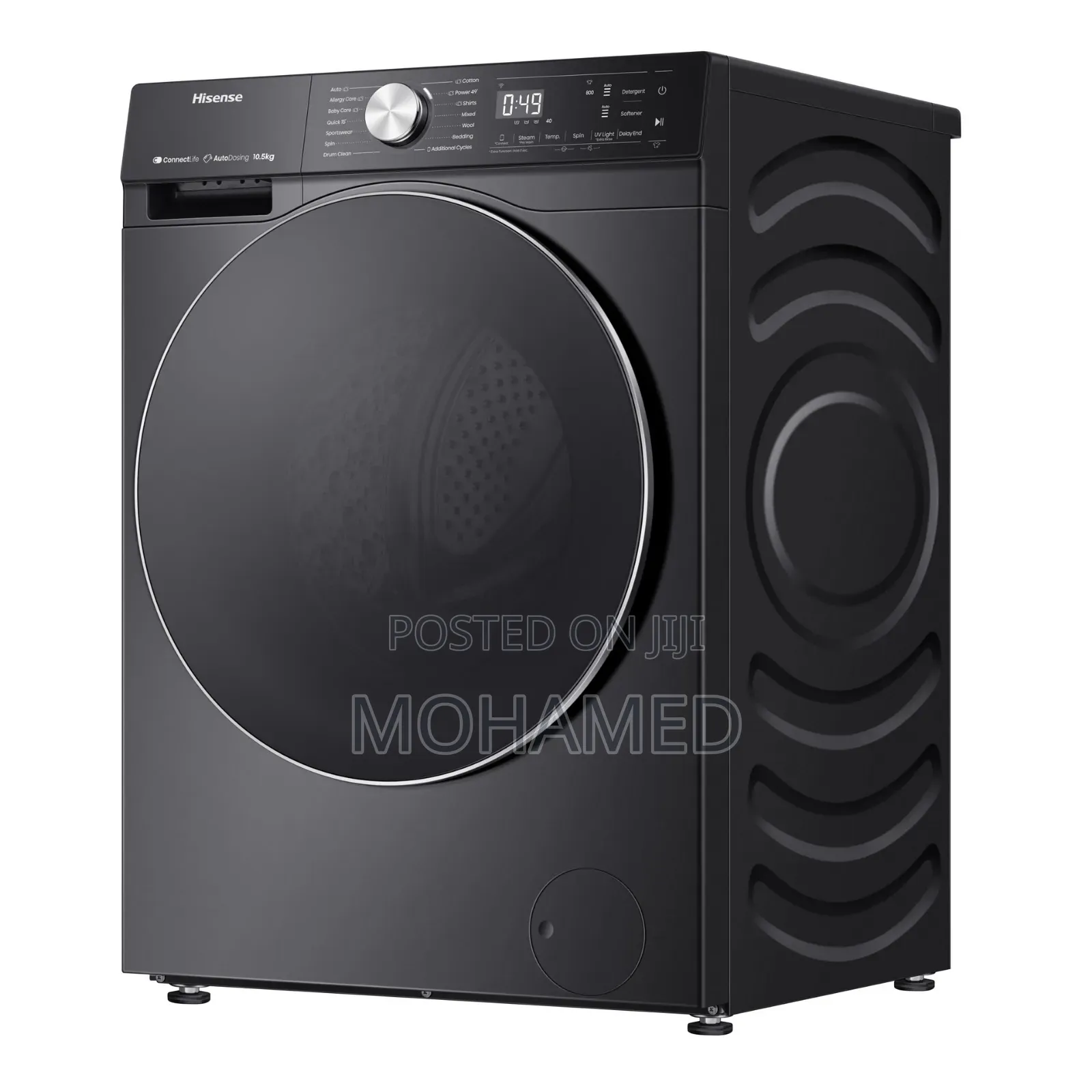 Hisense Wf5s1245bb 12kg Premium Black Front Load Smart Washing Machine