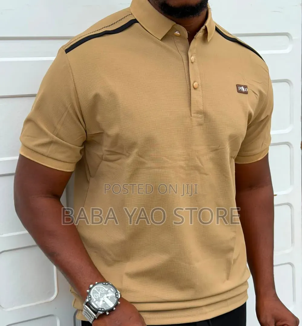 Men's Summer Spring Short-Sleeved Band Collar T-Shirts