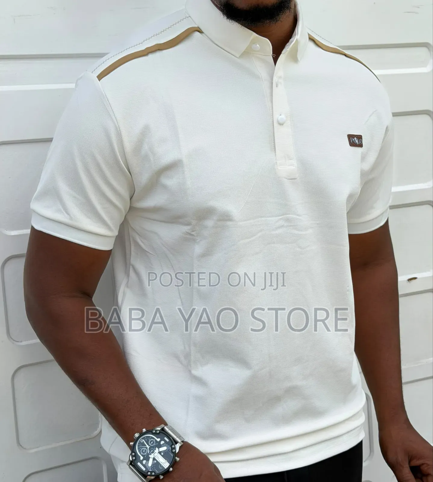 Men's Summer Spring Short-Sleeved Band Collar T-Shirts