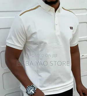 Men's Summer Spring Short-Sleeved Band Collar T-Shirts