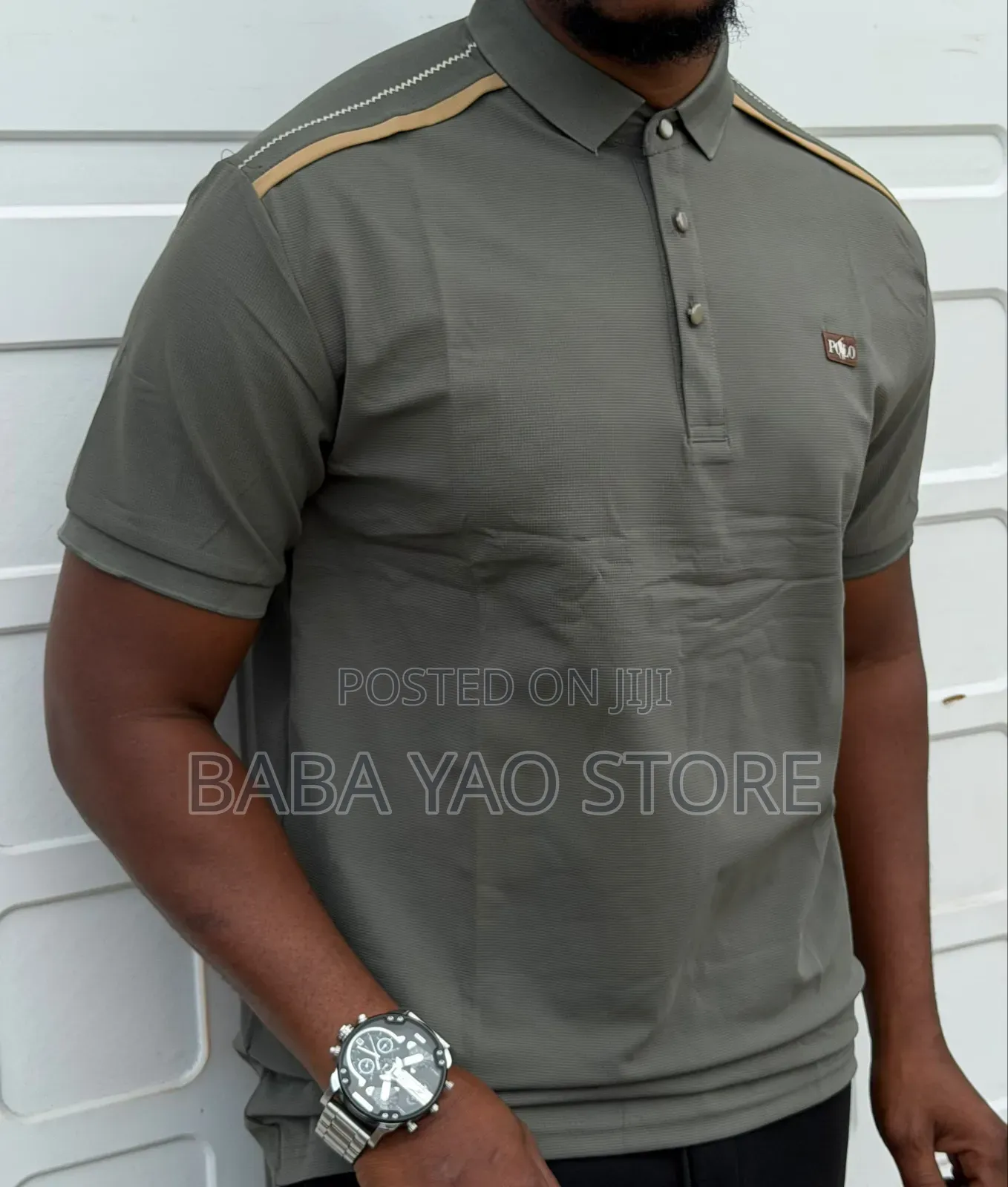 Men's Summer Spring Short-Sleeved Band Collar T-Shirts
