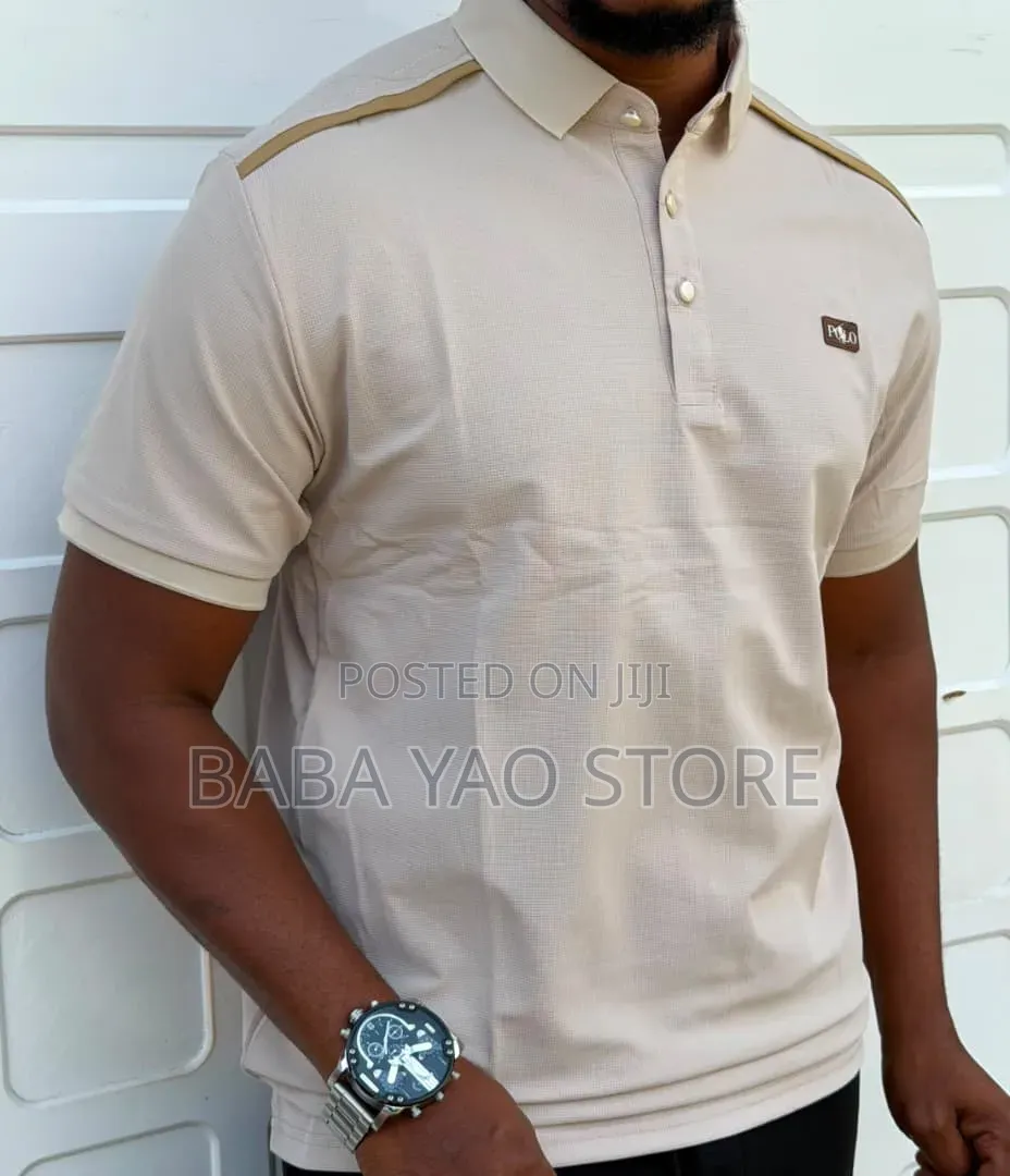 Men's Summer Spring Short-Sleeved Band Collar T-Shirts