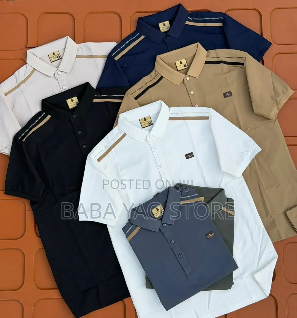 Men's Summer Spring Short-Sleeved Band Collar T-Shirts
