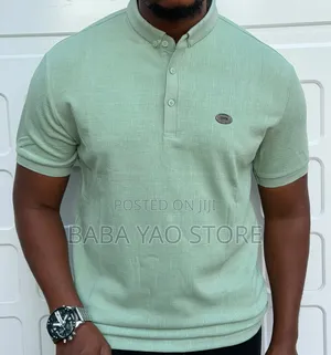High-Grade Casual Short-Sleeved Band Collar T-Shirts
