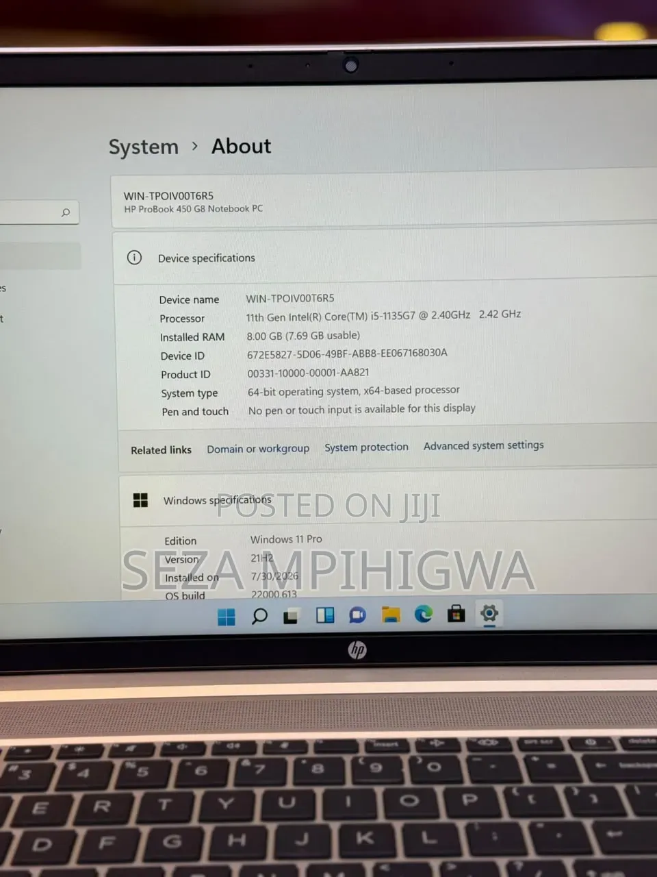 Laptop HP ProBook 450 G8 8GB Intel Core i5 SSD 256GB