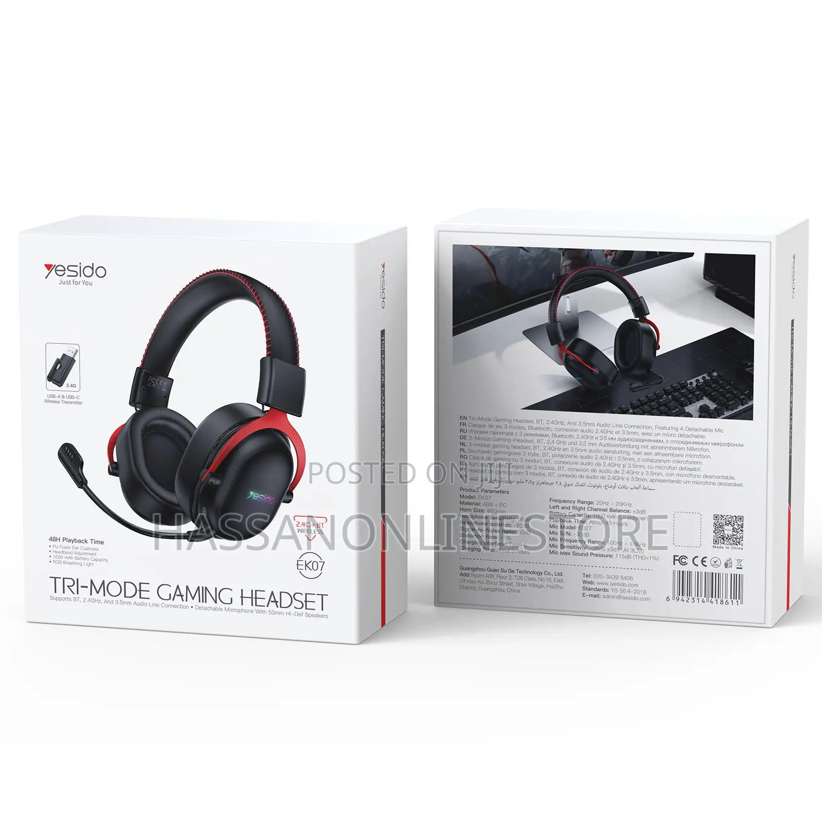 Yesido Ek07 Tri-Mode Gaming Headset