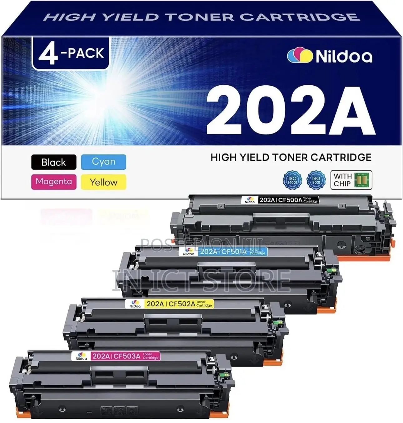 HP 202A Magenta/Black/Cyan/Yellow LaserJet Toner Cartridge