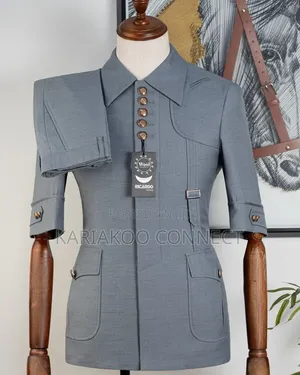Five Button Grey Suit