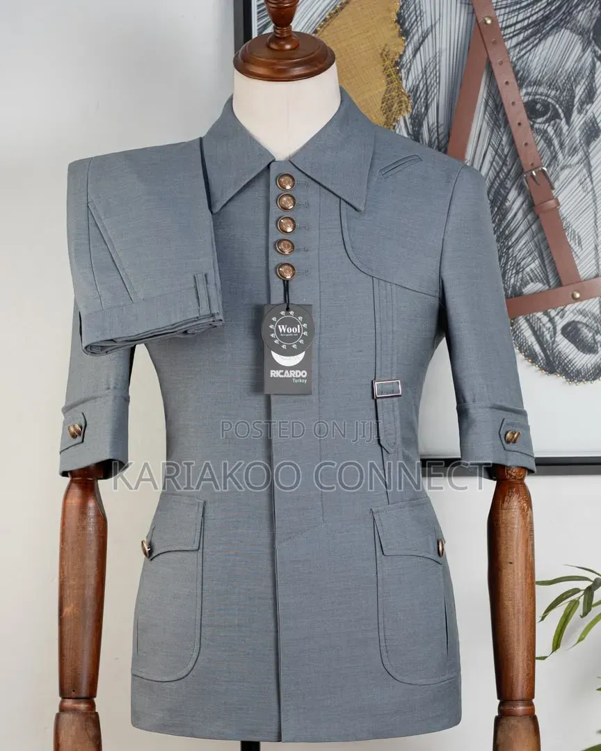 Five Button Grey Suit