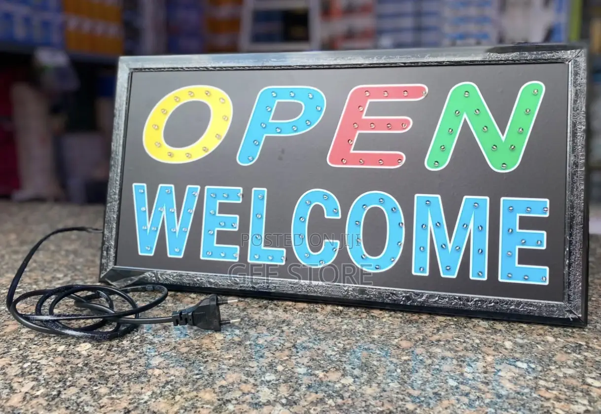 Bolton LED Light Display Signboard Featuring "Open Welcome" Text