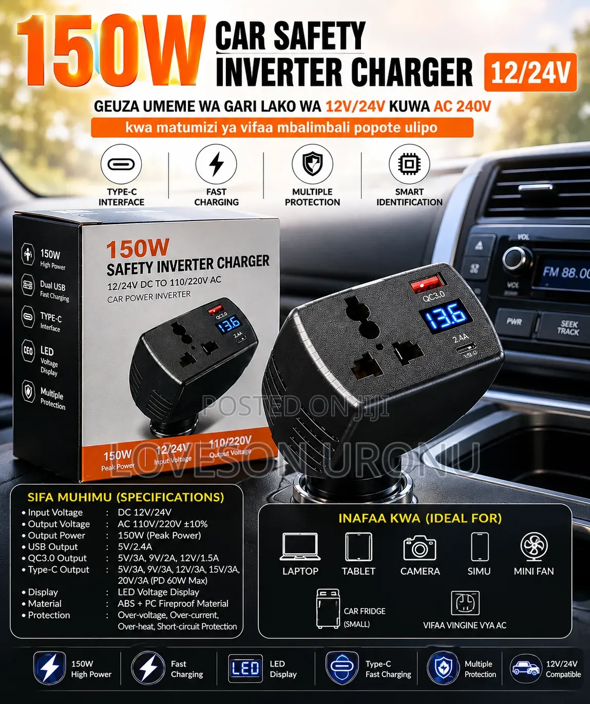 Inverter 150w Car Super Car Charger