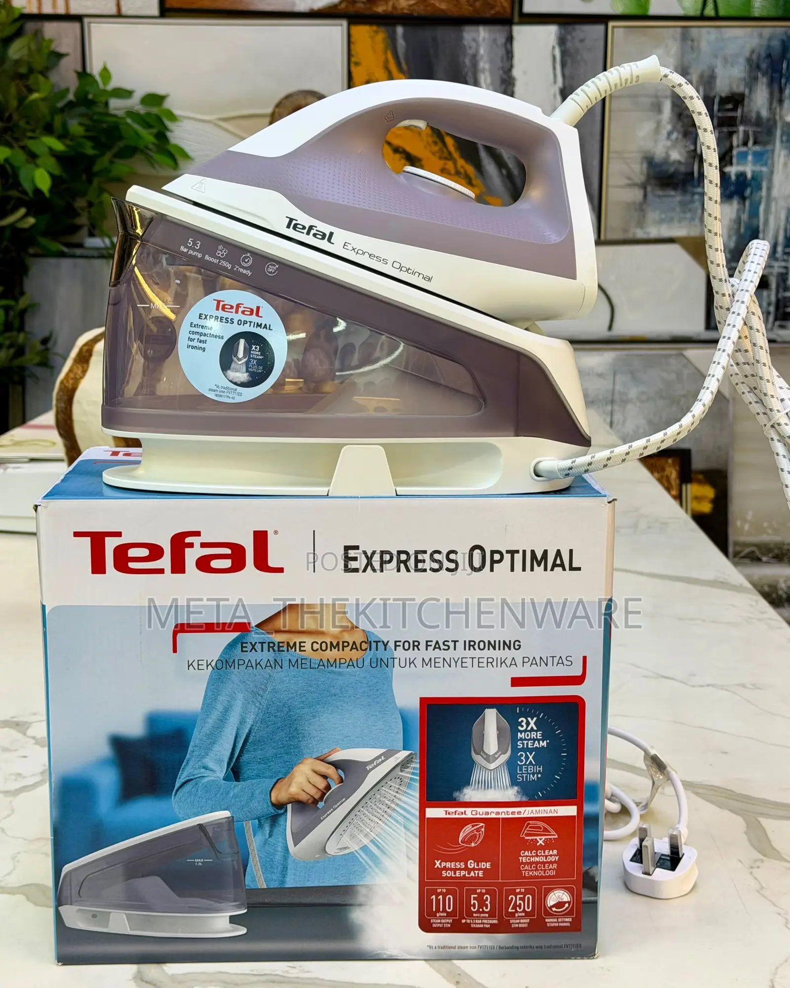 Tefal Steam Iron Station 2200w Express Optimal Sv4111m0