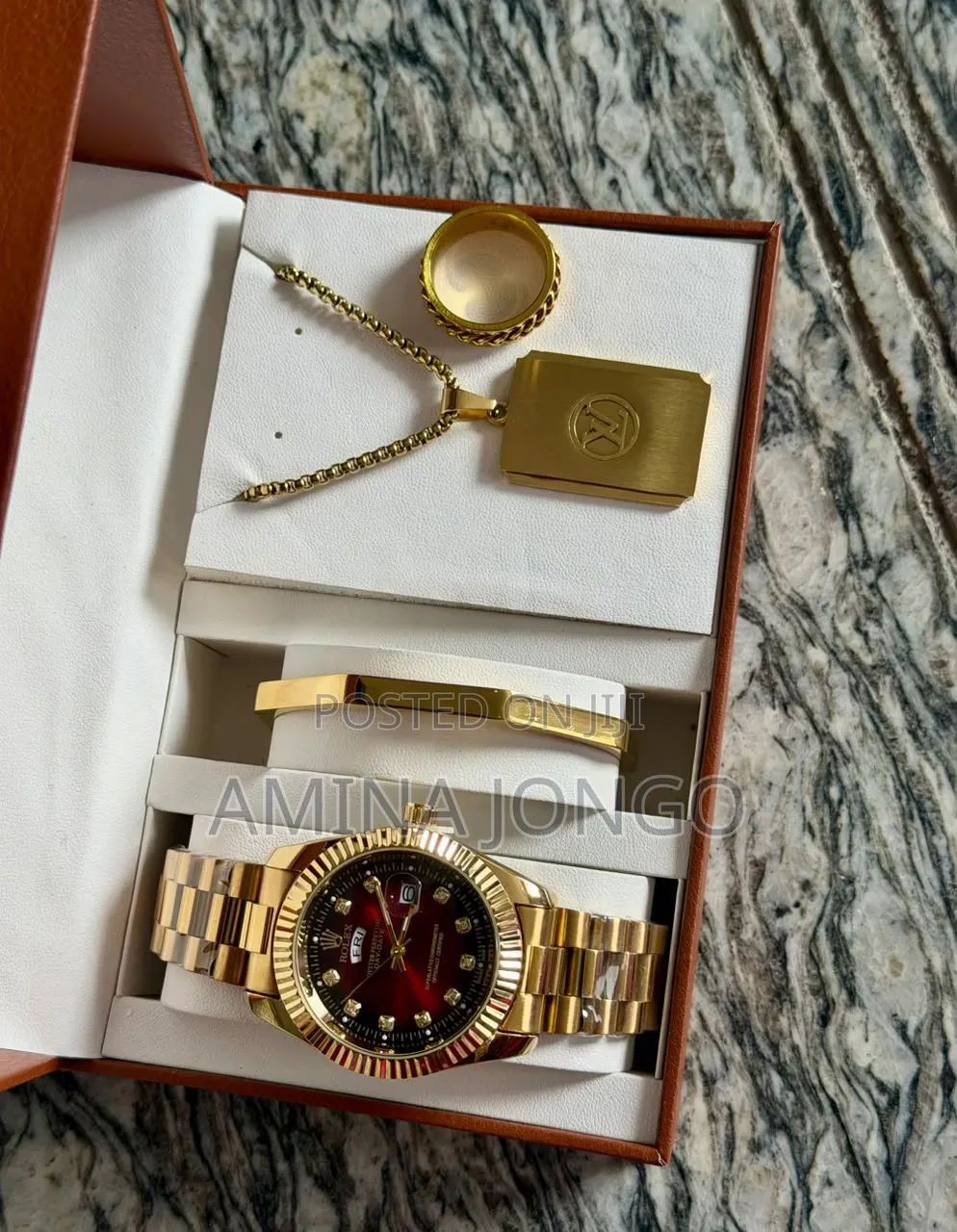 Luxury Men's Watch Gift Set – Watch, Bracelet, Chain Ring