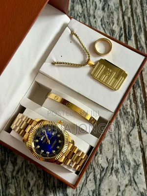 Luxury Men's Watch Gift Set – Watch, Bracelet, Chain Ring
