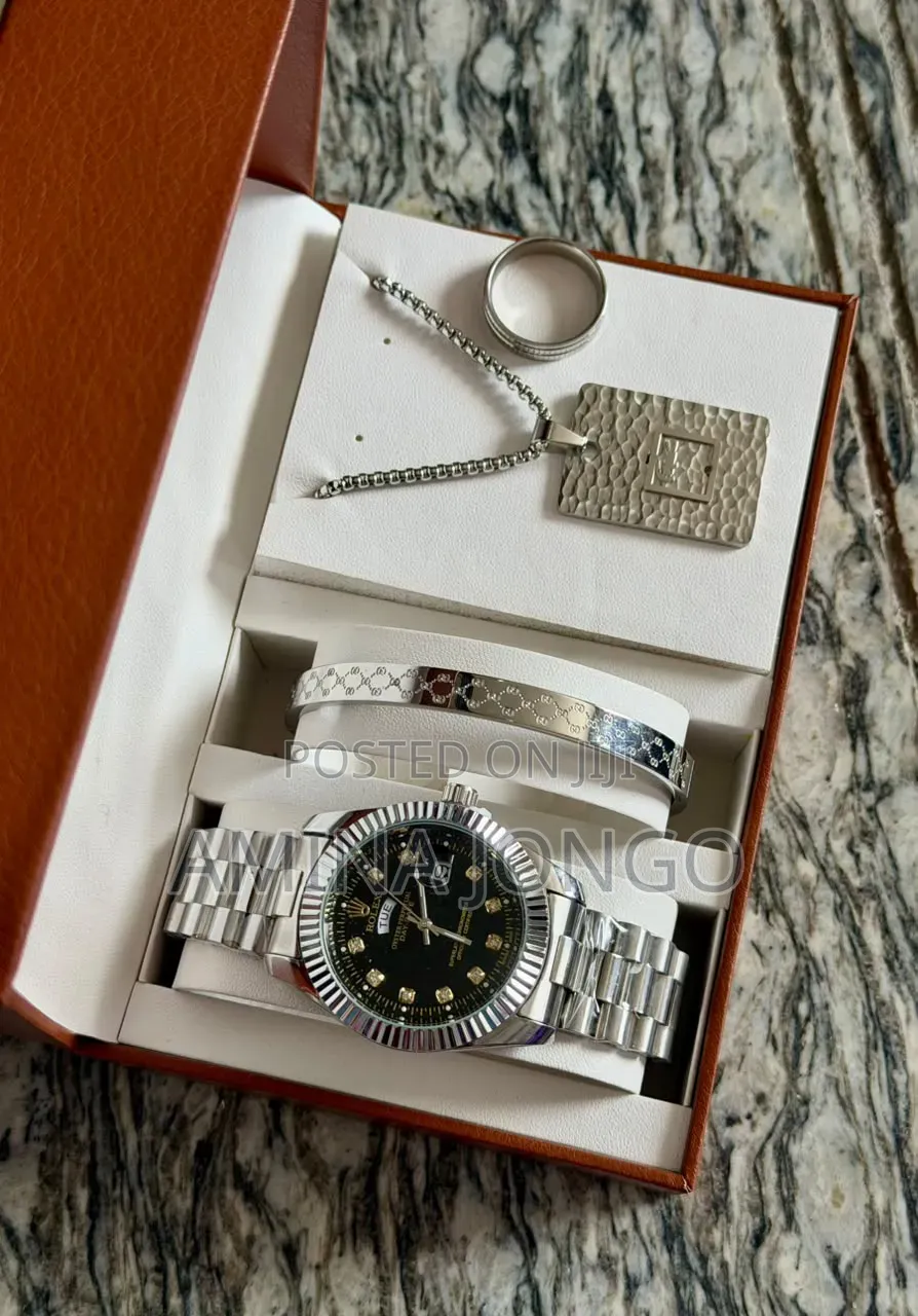 Luxury Men's Watch Gift Set – Watch, Bracelet, Chain Ring