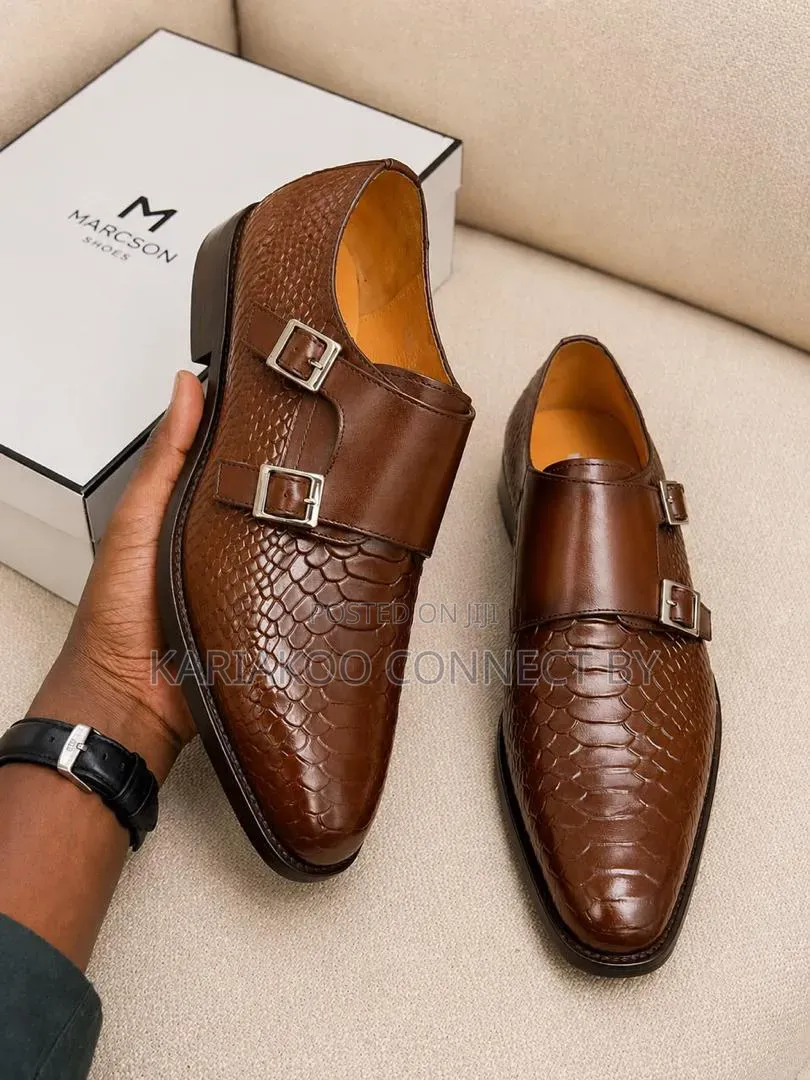 Men’s Luxury Double Monk Strap Leather Shoes