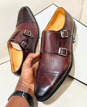 Men’s Luxury Double Monk Strap Leather Shoes
