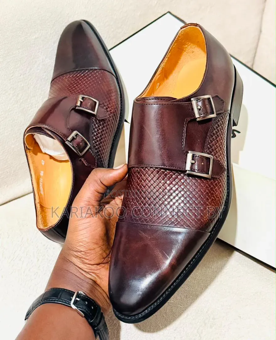 Men’s Luxury Double Monk Strap Leather Shoes