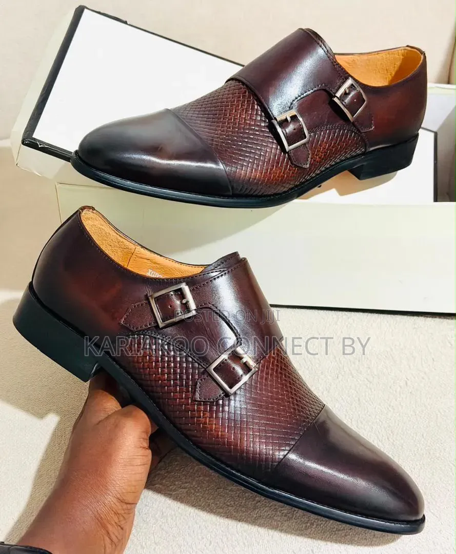 Men’s Luxury Double Monk Strap Leather Shoes